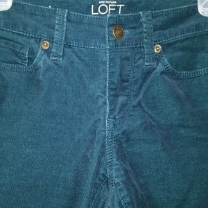 Ann Taylor Loft Teal Fine Corduroy Pants, 26/2P